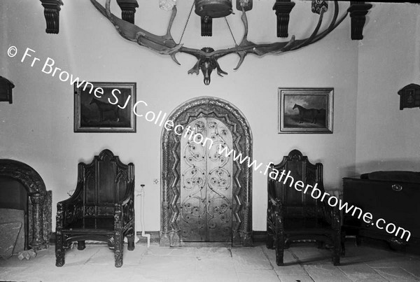 ADARE MANOR   ENTRANCE HALL CARVED DOORWAY